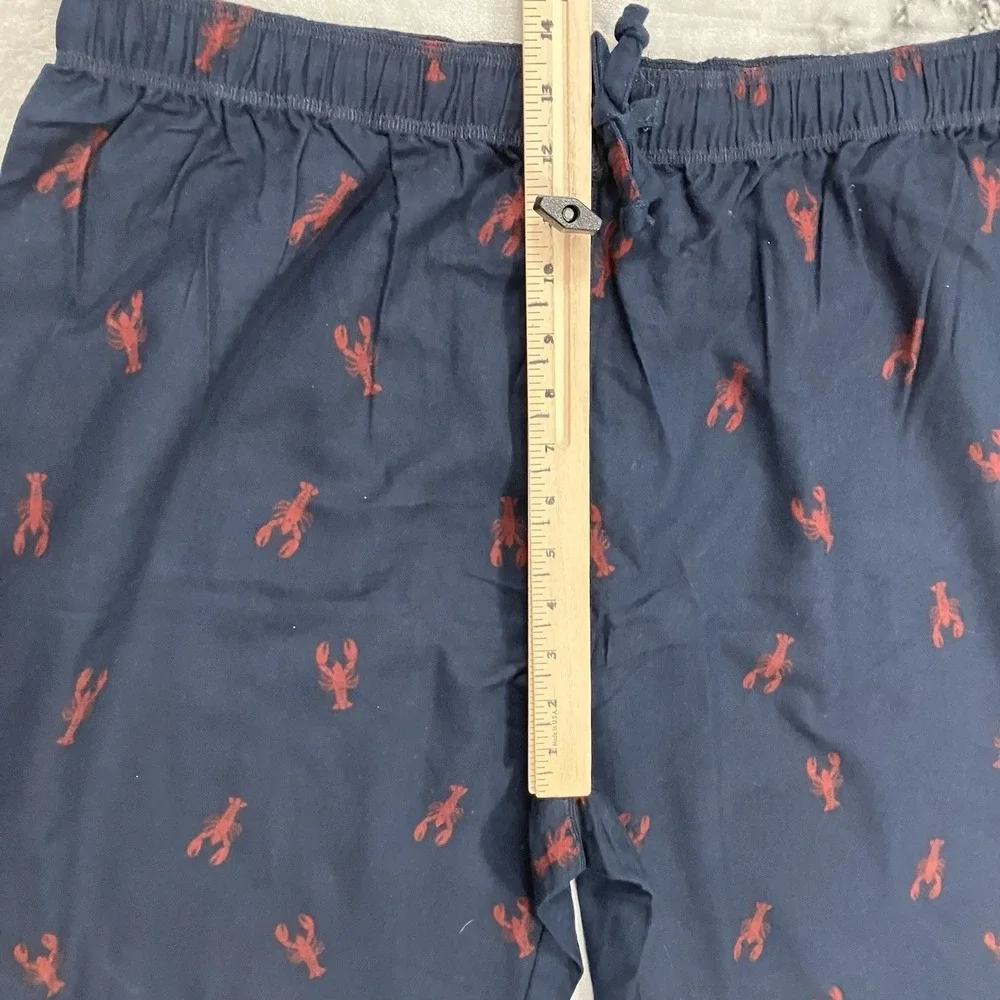 Nautica Sleep Pants Mens XL Blue Red Lobster Print Drawstring Lounge Pajama